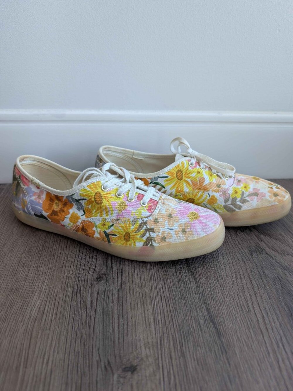 Keds x Rifle Paper Co. colourful floral keds with gummy soles size 7.5